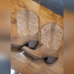 Durango Tan Embroidered Western Heeled Boots